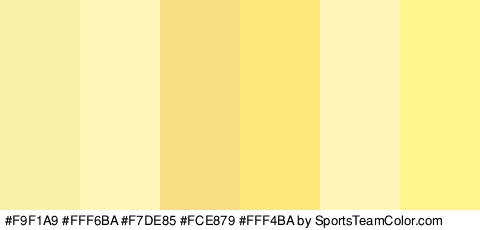 #F9F1A9 #FFF6BA #F7DE85 #FCE879 #FFF4BA #FFF58E Colors