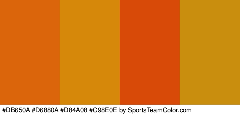 #DB650A #D6880A #D84A08 #C98E0E Colors