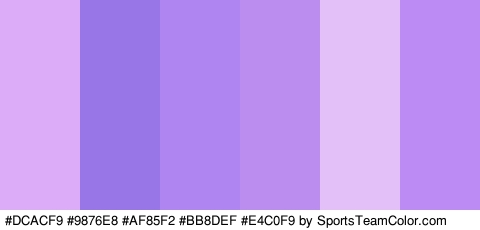 #DCACF9 #9876E8 #AF85F2 #BB8DEF #E4C0F9 #BC8BF4 Colors