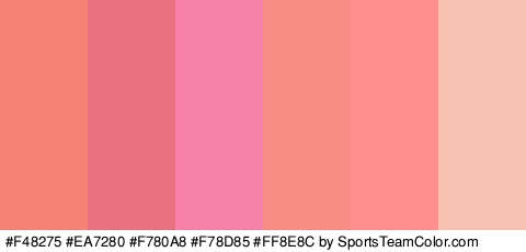 #F48275 #EA7280 #F780A8 #F78D85 #FF8E8C #F7C1B2 Colors