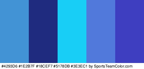 #4293D6 #1E2B7F #18CEF7 #5178DB #3E3EC1 Colors