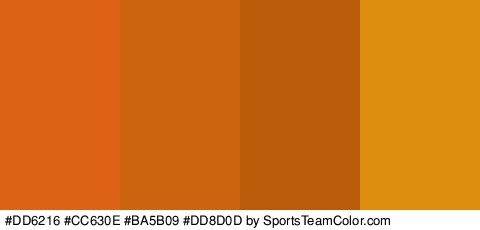 #DD6216 #CC630E #BA5B09 #DD8D0D Colors