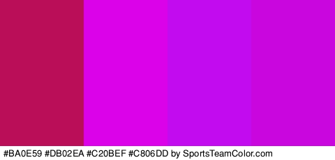 #BA0E59 #DB02EA #C20BEF #C806DD Colors