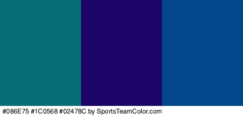 #086E75 #1C0568 #02478C Colors