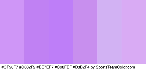 #CF96F7 #C082F2 #BE7EF7 #C98FEF #D3B2F4 #D8ABF4 Colors