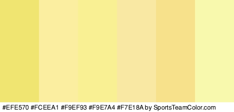 #EFE570 #FCEEA1 #F9EF93 #F9E7A4 #F7E18A #F8F9AC Colors