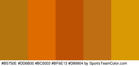 #B5750E #DD6B00 #BC5003 #BF6E13 #D89904 Colors