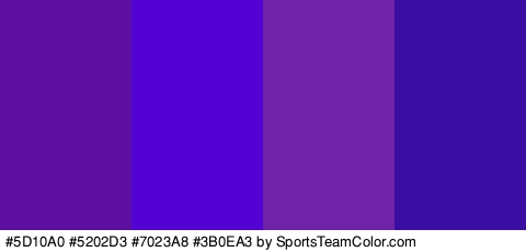 #5D10A0 #5202D3 #7023A8 #3B0EA3 Colors