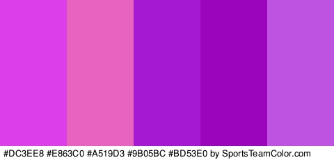 #DC3EE8 #E863C0 #A519D3 #9B05BC #BD53E0 Colors