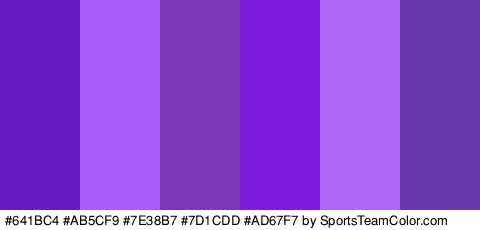 #641BC4 #AB5CF9 #7E38B7 #7D1CDD #AD67F7 #6838AF Colors