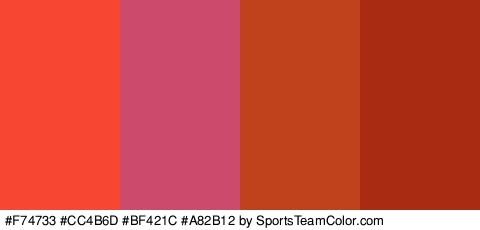 #F74733 #CC4B6D #BF421C #A82B12 Colors