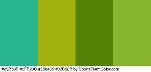 #29B58B #9FB20C #558405 #87B52B Colors