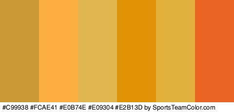 #C99938 #FCAE41 #E0B74E #E09304 #E2B13D #EA6523 Colors