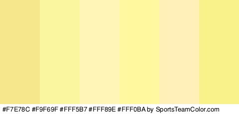 #F7E78C #F9F69F #FFF5B7 #FFF89E #FFF0BA #F9F28B Colors