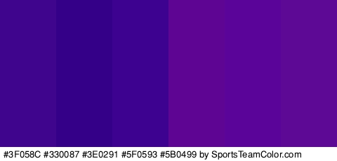 #3F058C #330087 #3E0291 #5F0593 #5B0499 #5D0996 Colors