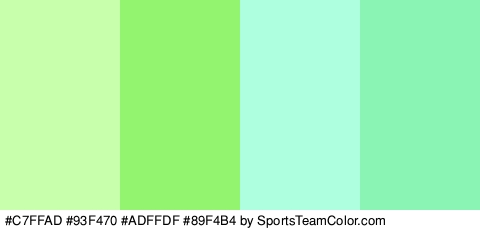 #C7FFAD #93F470 #ADFFDF #89F4B4 Colors