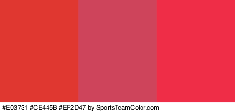 #E03731 #CE445B #EF2D47 Colors