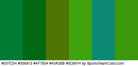 #007C34 #006813 #4F7504 #40A30B #0C8974 #3C990D Colors