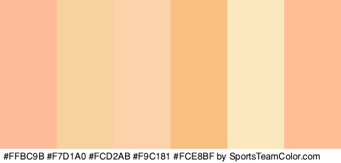 #FFBC9B #F7D1A0 #FCD2AB #F9C181 #FCE8BF #FFBE93 Colors