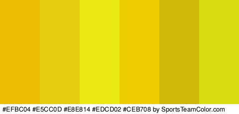 #EFBC04 #E5CC0D #E8E814 #EDCD02 #CEB708 #DADD0F Colors