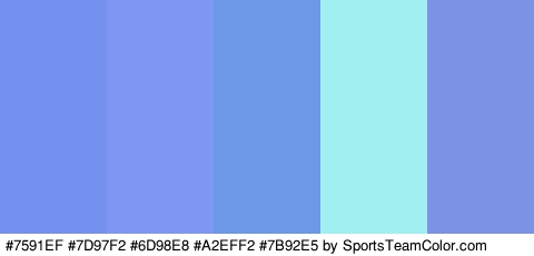 #7591EF #7D97F2 #6D98E8 #A2EFF2 #7B92E5 Colors