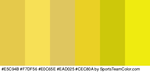 #E5C94B #F7DF56 #E0C65E #EAD025 #CEC80A #EFEB10 Colors