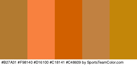 #B27A31 #F98140 #D16100 #C18141 #C48609 Colors