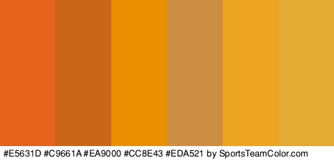 #E5631D #C9661A #EA9000 #CC8E43 #EDA521 #E2AB34 Colors