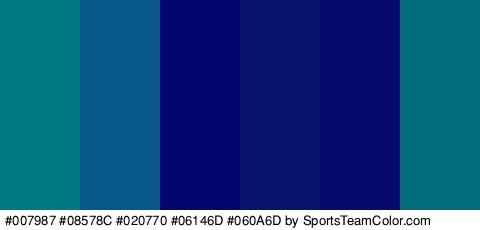 #007987 #08578C #020770 #06146D #060A6D #036C7F Colors