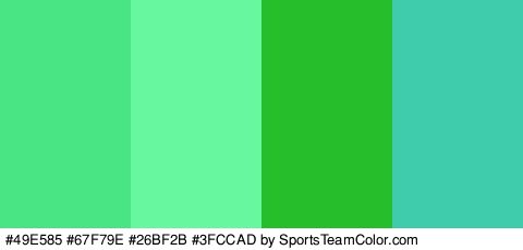 #49E585 #67F79E #26BF2B #3FCCAD Colors