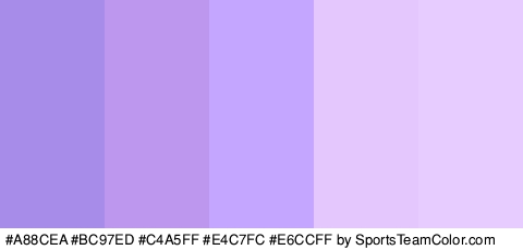 #A88CEA #BC97ED #C4A5FF #E4C7FC #E6CCFF Colors