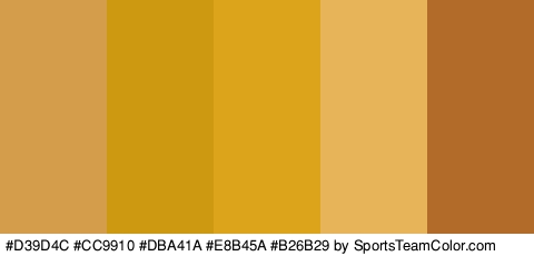 #D39D4C #CC9910 #DBA41A #E8B45A #B26B29 Colors