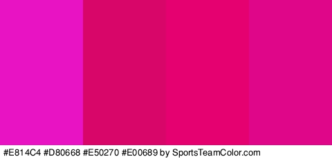 #E814C4 #D80668 #E50270 #E00689 Colors