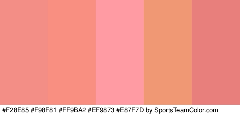 #F28E85 #F98F81 #FF9BA2 #EF9873 #E87F7D Colors