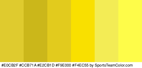 #E0CB2F #CCB71A #E2CB1D #F9E000 #F4EC55 #FFFB49 Colors