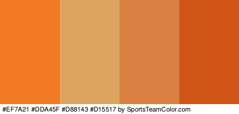 #EF7A21 #DDA45F #D88143 #D15517 Colors