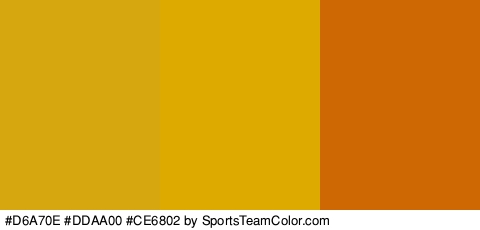 #D6A70E #DDAA00 #CE6802 Colors