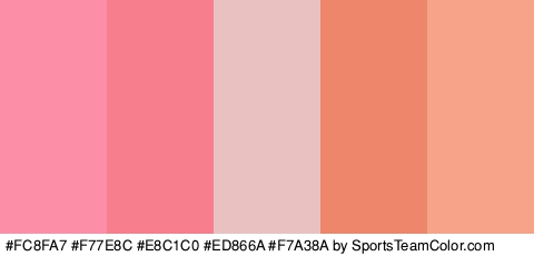 #FC8FA7 #F77E8C #E8C1C0 #ED866A #F7A38A Colors