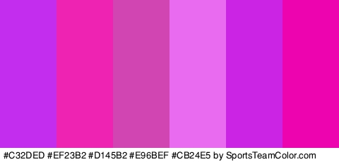 #C32DED #EF23B2 #D145B2 #E96BEF #CB24E5 #ED04AF Colors