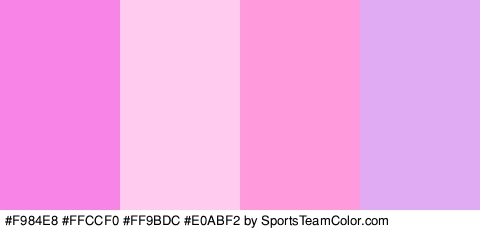 #F984E8 #FFCCF0 #FF9BDC #E0ABF2 Colors