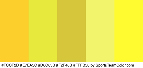 #FCCF2D #E7EA3C #D6C63B #F2F46B #FFFB30 Colors