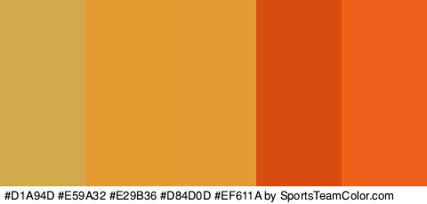 #D1A94D #E59A32 #E29B36 #D84D0D #EF611A Colors