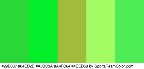 #29D837 #04ED2B #A0BC3A #A4FC64 #4EED58 Colors