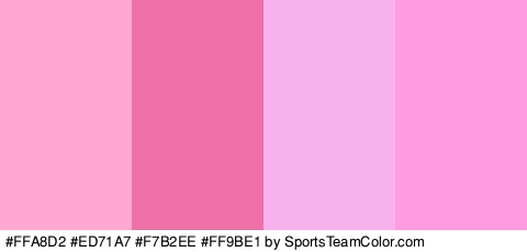 #FFA8D2 #ED71A7 #F7B2EE #FF9BE1 Colors