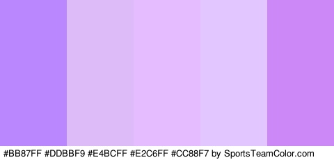 #BB87FF #DDBBF9 #E4BCFF #E2C6FF #CC88F7 Colors