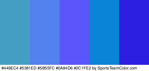 #449EC4 #5381ED #5B55FC #0A84D6 #2C1FE2 Colors