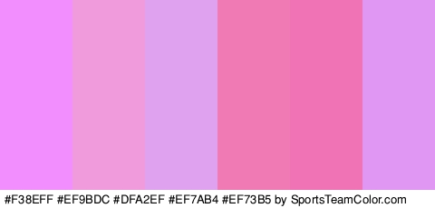 #F38EFF #EF9BDC #DFA2EF #EF7AB4 #EF73B5 #E097F4 Colors