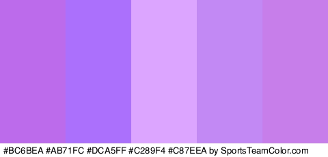 #BC6BEA #AB71FC #DCA5FF #C289F4 #C87EEA Colors