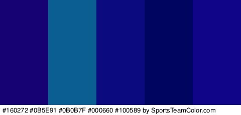 #160272 #0B5E91 #0B0B7F #000660 #100589 Colors