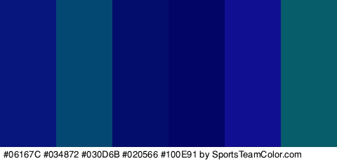 #06167C #034872 #030D6B #020566 #100E91 #085D6B Colors